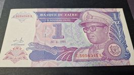 Zaire 1 Nouveau Zair 24.6.1993 Banknote Mobutu