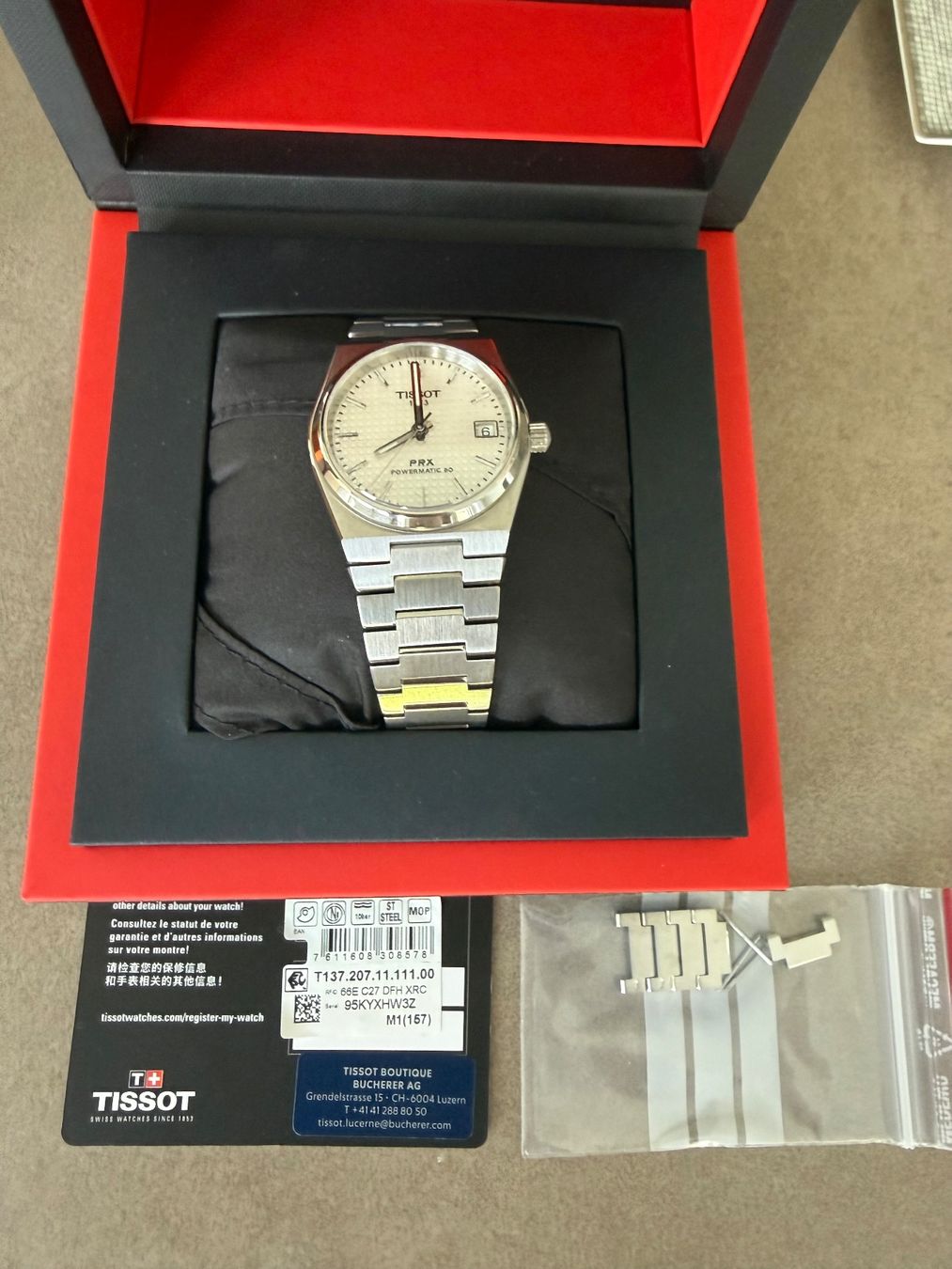 Tissot Montres: Tissot PRX Powermatic 80 35mm silber-Perle – D'occasion à Meggen par nat_z89l 6