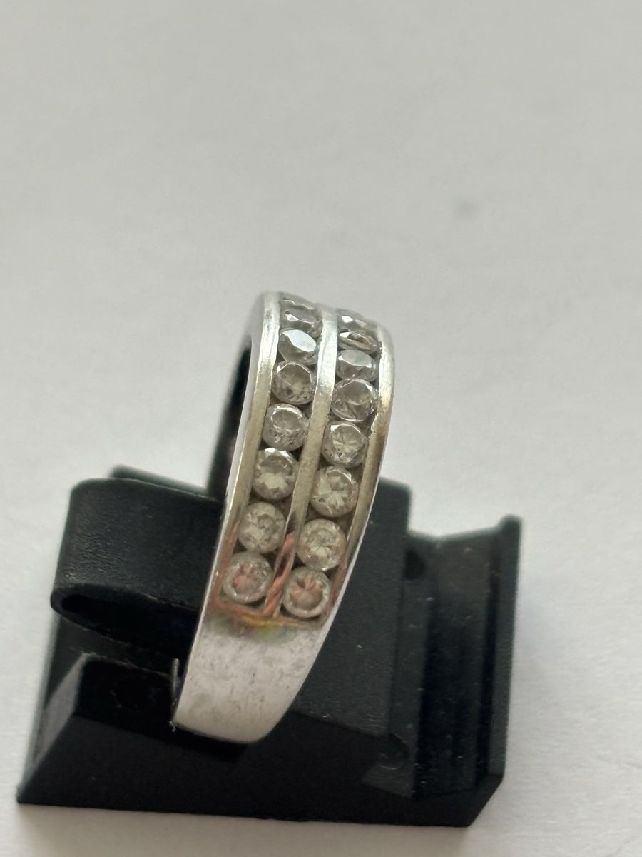 Anelli: Silber Ring 925 Zirkonia  2 Reihen – Usato da Langnau am Albis venduto da flusspflege 4