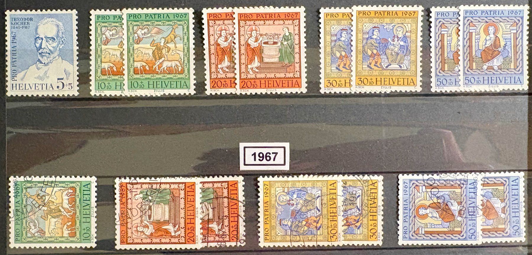 Tutti i francobolli: Timbres suisses 1967 Vitraux – Usato da Lausanne venduto da Cabessa