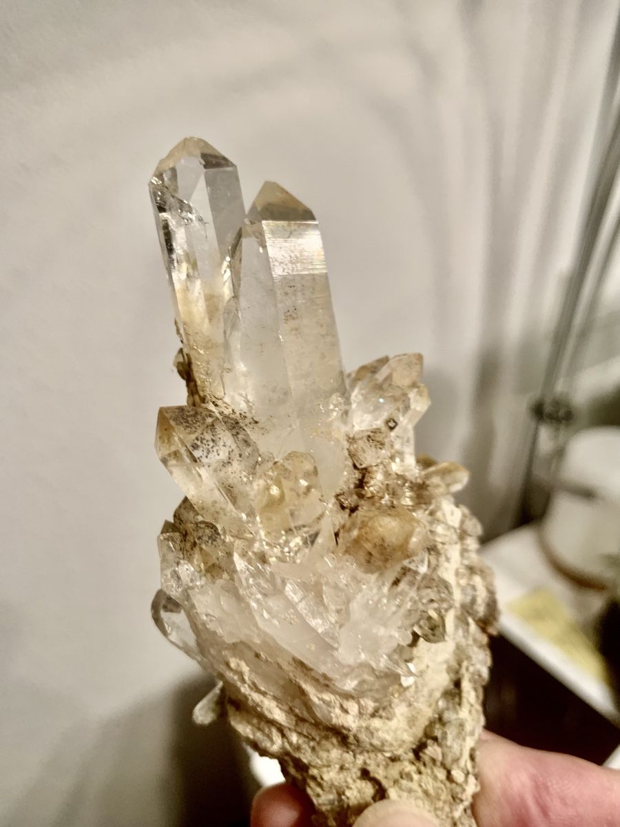 Minerali & Pietre curative: Bergkristall mit Limonit und Einschlüssen, Mathon, ca. 10cm – Nuovo e nell'imballaggio originale da Seeberg venduto da Mono1 3