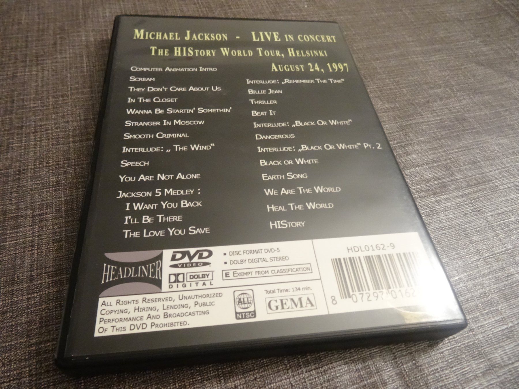 Tutti i DVDs: Michael Jackson History Tour Helsinki 1997 DVD – Usato da Olten venduto da Disc-Verkauf 2