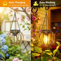 2x Solar Laternen Bronze hängend für Garten