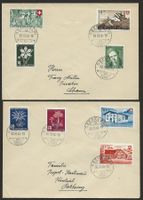 1946 Pro Juventute Ersttag Pro Patria Letzttag OBERÄGERI Zug