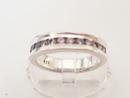 Elegante Silberring Gr. 17.3mm mit Zirkonia Steinen, 925