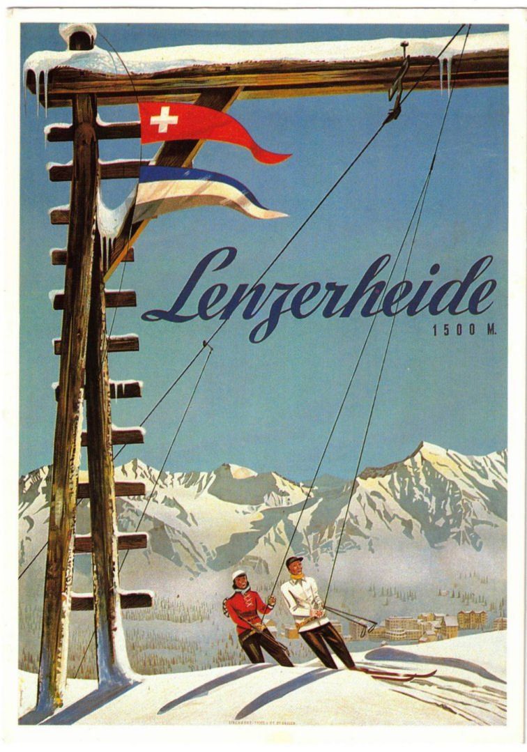 Cartoline postali: Lenzerheide - Skilift Plakat – Usato da Binningen venduto da Mountainrider