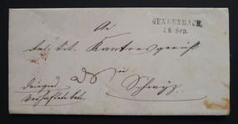 1864, Incomming GENGENBACH DE, Gr. Badische Bahnpost, SCHWYZ
