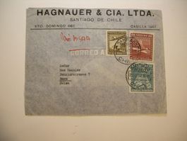 23.SET.47., RARER BRIEF AUS SANTIAGO DE CHILE NACH BERN, VIA
