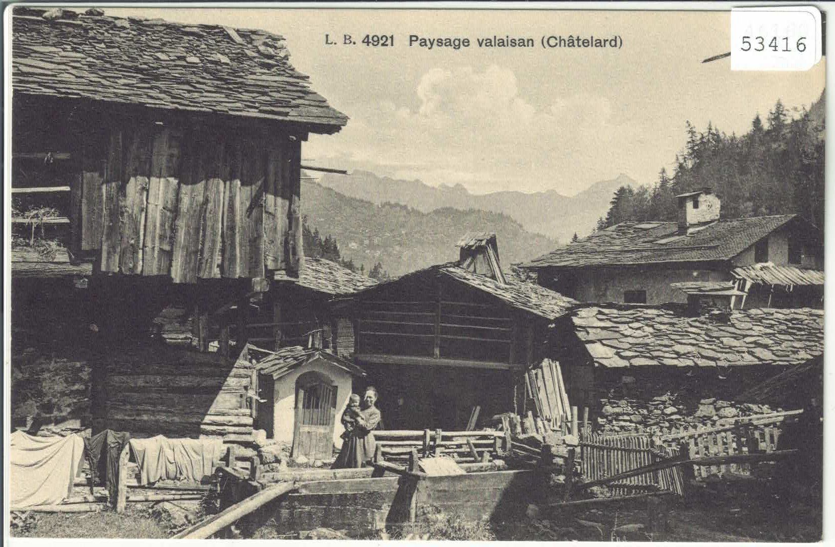Cartoline postali: Paysage valaisan (Chatelard) - animee – Usato da Ettingen venduto da Kartenplanet