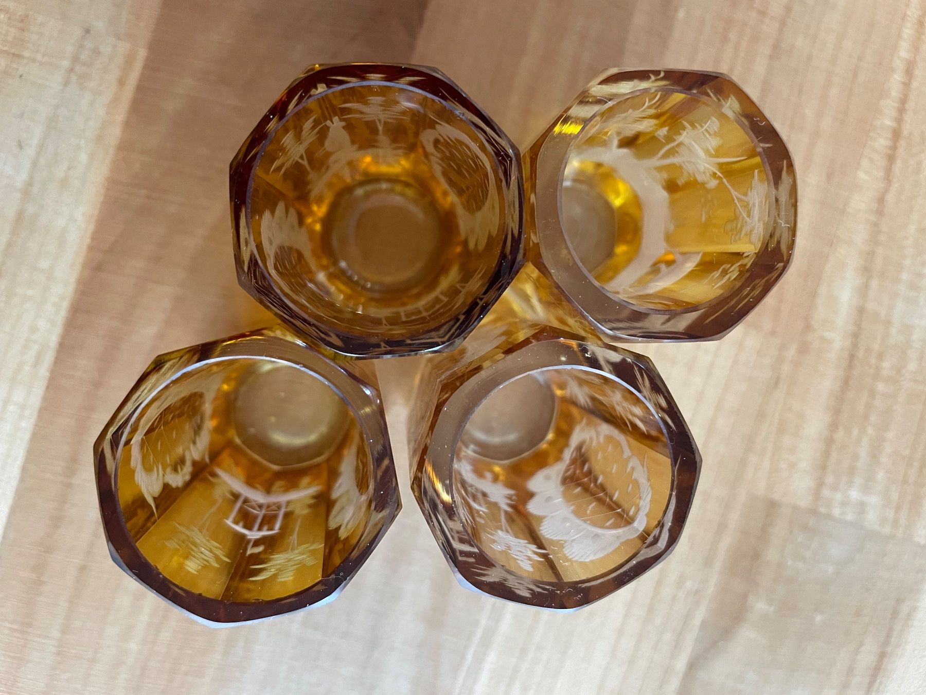 Karaffen: Flasche mit Gläser / Kristallglas / antik – Defekt aus Rümlang von euqinom16 5