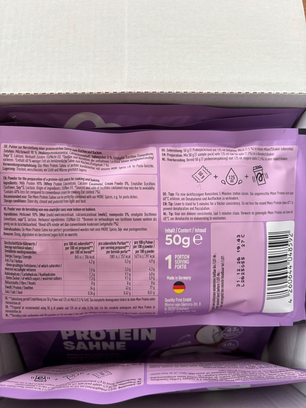 More Nutrition Lebensmittel & Spezialitäten: More Protein Sahne – Neu und originalverpackt aus Kriessern von oli_ly5v 2