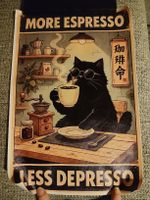 Affiche décorative chat noir More Espresso
