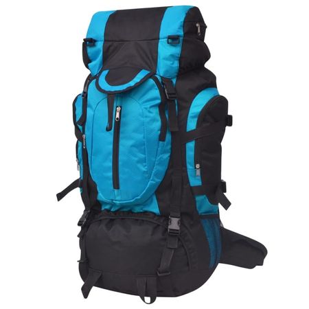 vidaXL Wanderrucksack XXL 75 L Schwarz und Blau