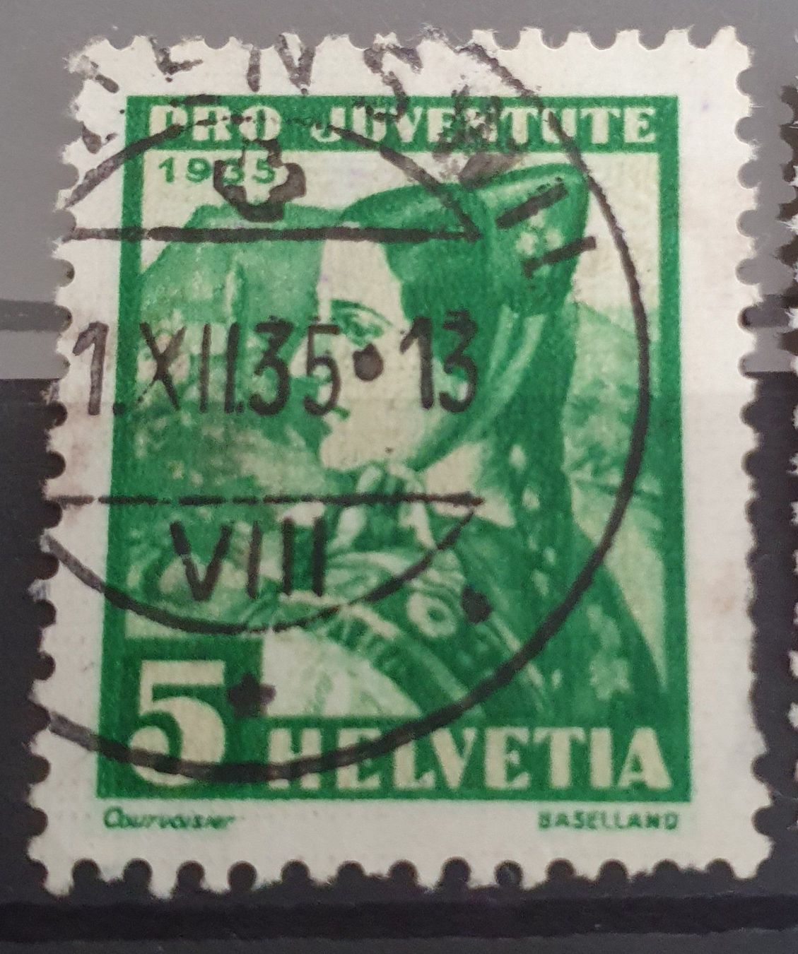 Tutti i francobolli: J73 - J76 Pro Juventute 1935 – Usato da Balgach venduto da SIMEON27 1