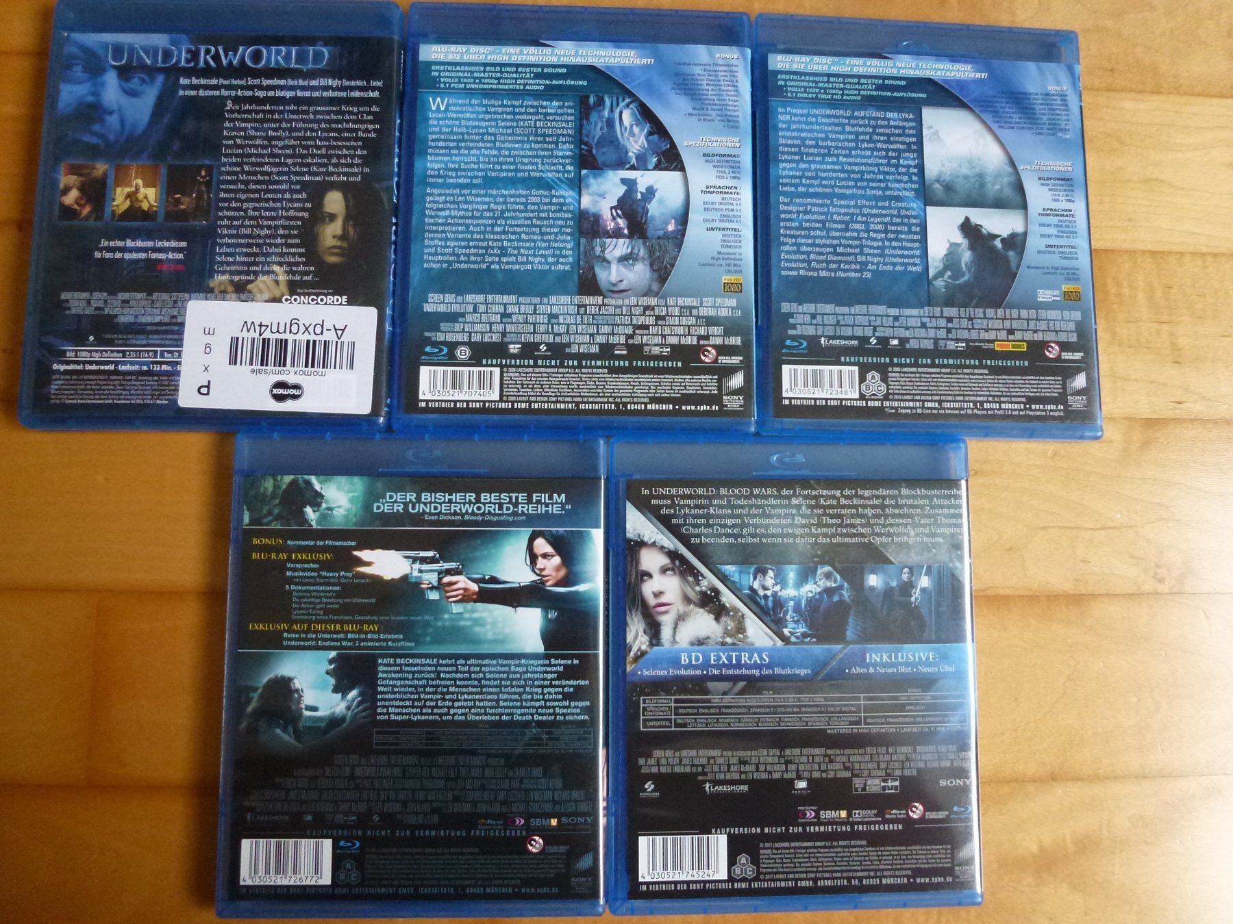 Tutti i DVDs: Underworld 1-5 (Blu-Ray) – Nuovo (secondo la descrizione) da Bern venduto da Frebo 1
