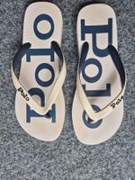 Polo Ralph Lauren Flip-Flops weiss/blau Grösse 43 neuwertig