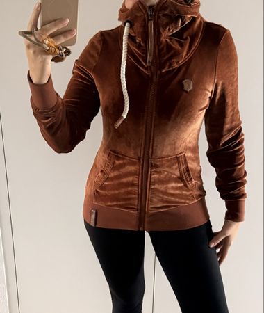 Naketano Kapuzenjacke Samt braun M Pullover Jacke Nicki