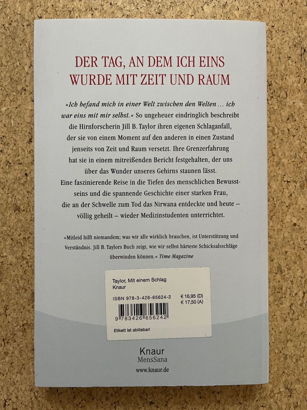 Libri: Taschenbuch "Mit einem Schlag", Dr. Jill B. Taylor – Usato da Grosswangen venduto da Vita500 1