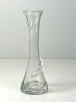 Kunst Glas Blumenvase Klar – Spiral Design