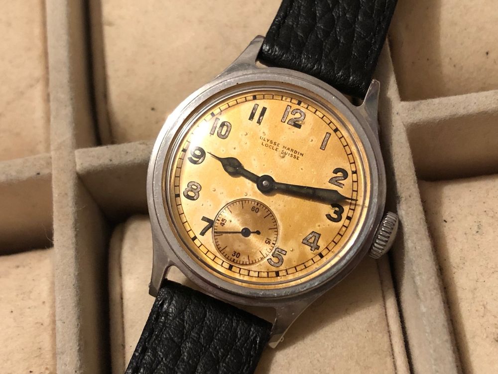 Montre vintage Ulysse Nardin militaire 1940 fonctionne 33mm