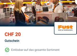 FUST 20 CHF Gutschein, auch auf Aktionen!