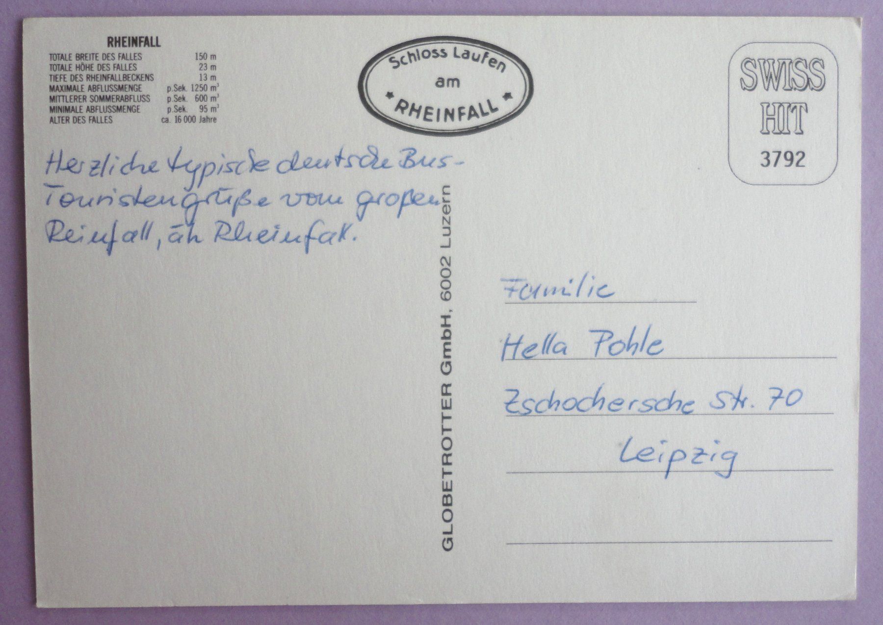 Cartoline postali: Rheinfall – Usato da Fétigny venduto da Billy2miny 1