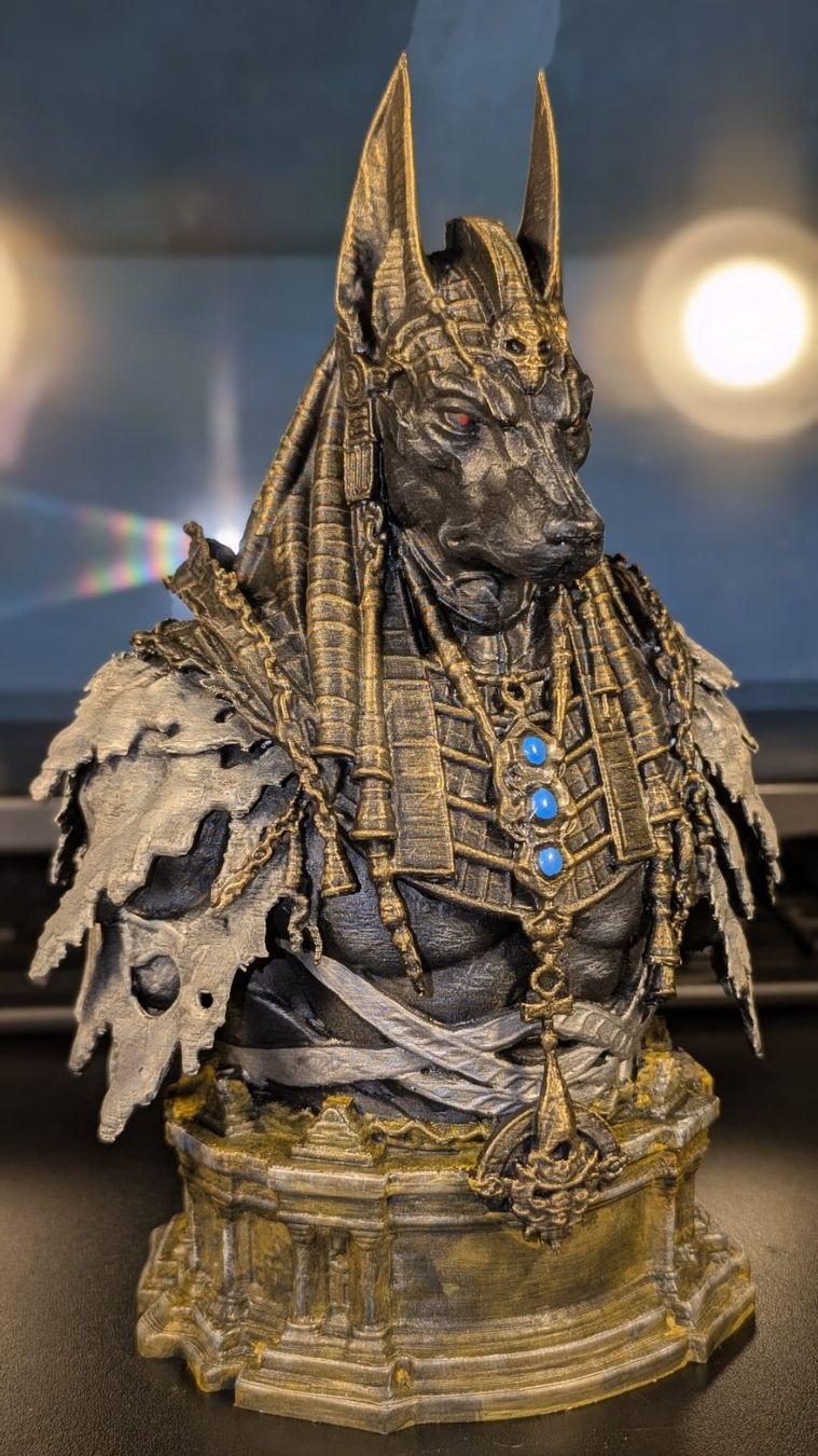 Figurines: Hand Painted Anubis Bust 220mm | Egyptian Guardian | – Neuf (Voir description) à Roveredo GR par 3D_ZAGA