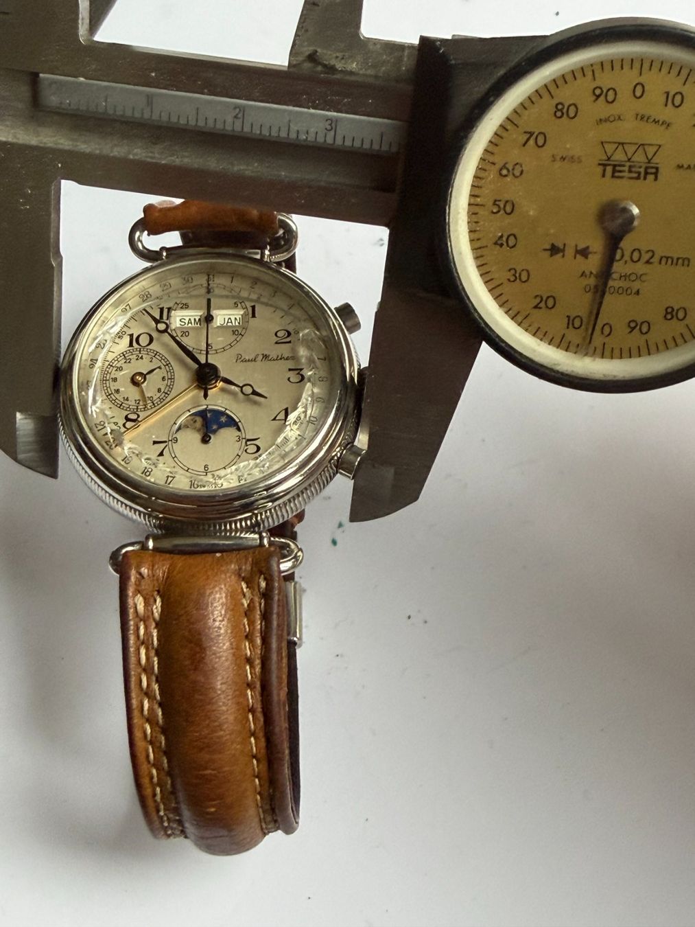 Uhren: Paul Mathez Moonphase Automatic Chronograph – Gebraucht aus Worblaufen von chronyves 5