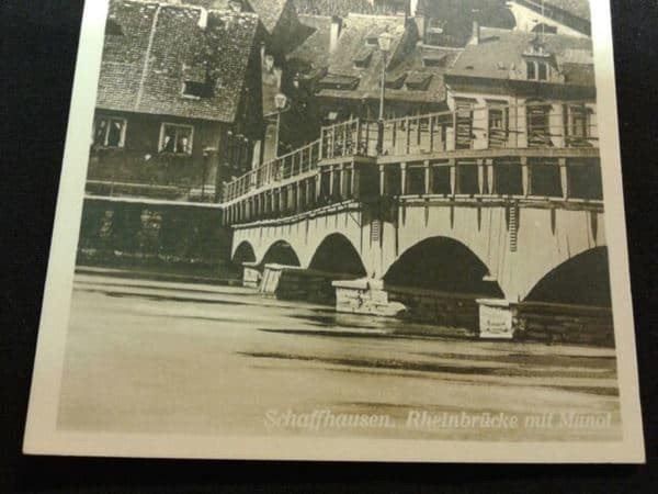 Cartoline postali: Schaffhausen Rheinbrücke mit Munot – Usato da Schaffhausen venduto da vintageworld 6