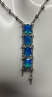 Blue Opal Halskette, Asymetrisch Silber 925