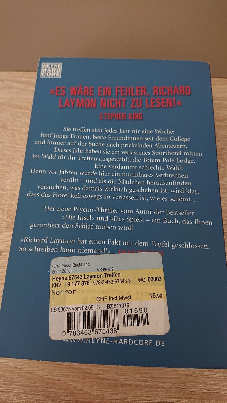 Richard Laymon - Das Treffen - Horror Roman (Gebraucht) in Madiswil für ...