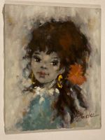 Maleter Portrait Gemälde signiert einer jungen Frau