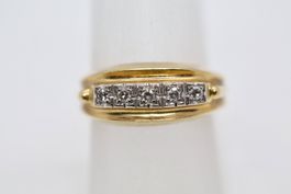 Goldring 18K mit 5 Diamanten