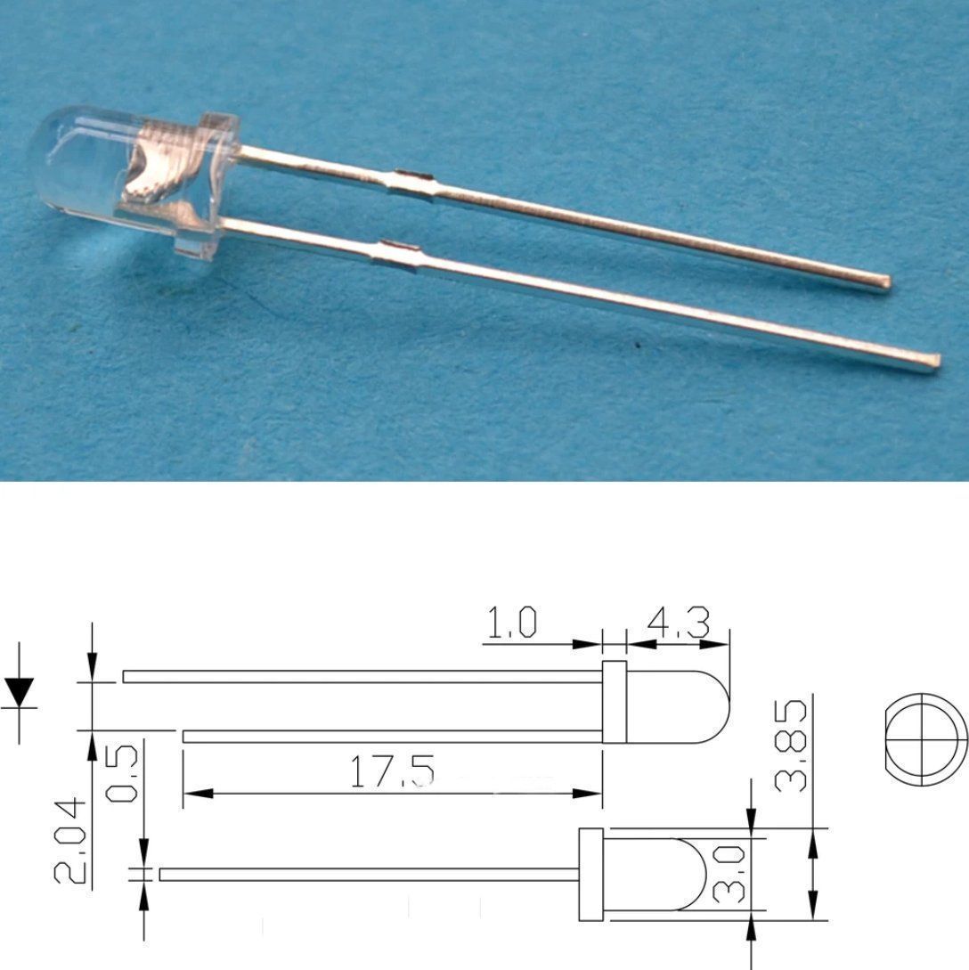 Lampade: LED Diode rot 3mm Rund (10er Pack) – Nuovo (secondo la descrizione) da Liestal venduto da Kratzilla 1
