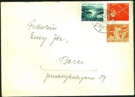 1952_Gebrauchsbrief mit SBK B57, 298, 309; gestemp. Nänikon