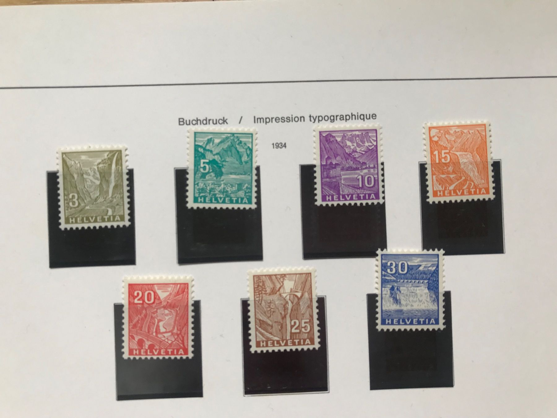 Tutti i francobolli: 1934, Landschaftsbilder Buchdruck ** – Nuovo (secondo la descrizione) da stäfa venduto da brandy66