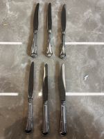 6 Tafelmesser 800er Silbergriff Inox Klingen Set silber