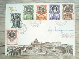 TR80 Enveloppe + Timbre Vaticane 1956