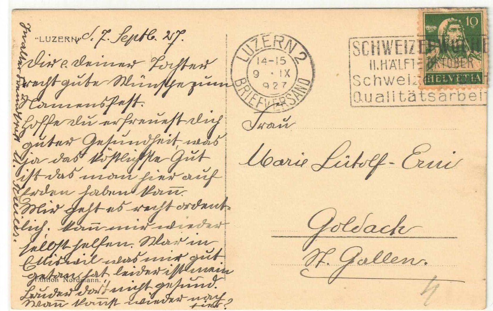Cartoline postali: Luzern - Spreuerbrücke – Usato da Ettingen venduto da Kartenplanet 1