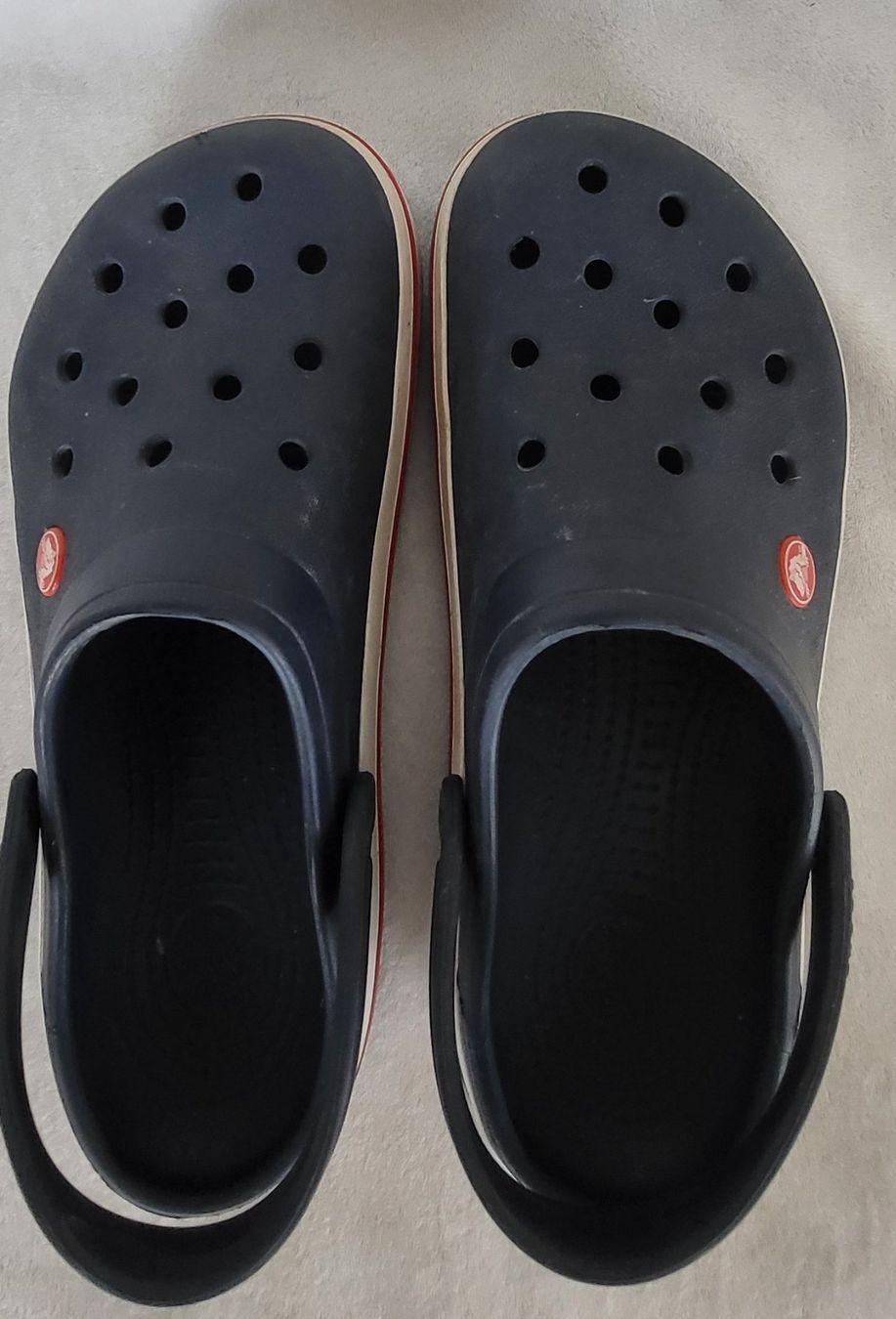 Crocs Scarpe per ragazzi: Crocs, Navy Blau Weiss Rot gestreift – Usato da Bremgarten venduto da im02 4