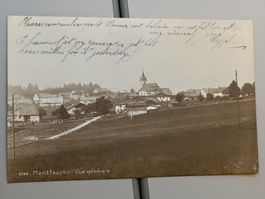 Photo Karte Montfaucon - Vue generale Gelaufen Feldpost 1917