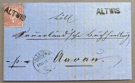38 Stabstempel ALTWIS, AW Gr.43 seltener Stp. Kt. Luzern