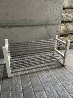 Schuhregal / Schuhablage aus Edelstahl & Holz 