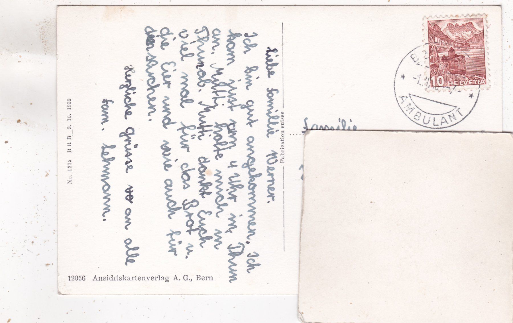 Cartoline postali: Thunersee mit Alpen Fischer 1945 – Usato da Herisau venduto da Lisegrat2008 1