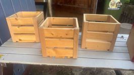 Holzkisten Regal Elemente Holz natur