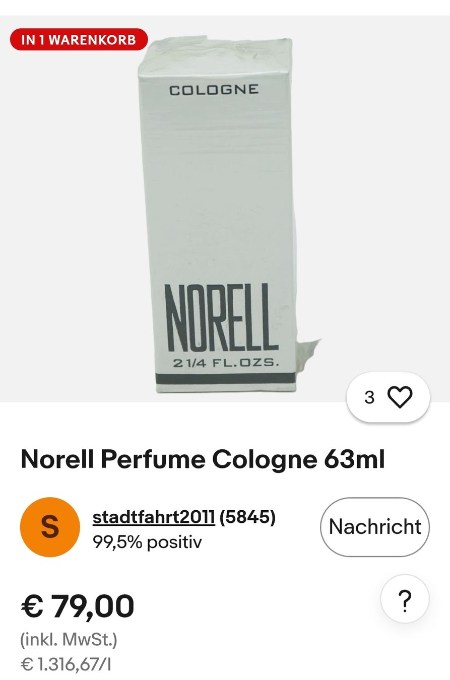 Parfums & Eau de Toilette: Norell Cologne Spray – Neuf avec emballage d'origine à Schlieren par vlalif 3