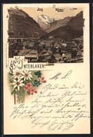 Litho Interlaken, Ortsansicht aus der Vo