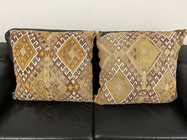 Paire de coussins Kilim anciens 65x60