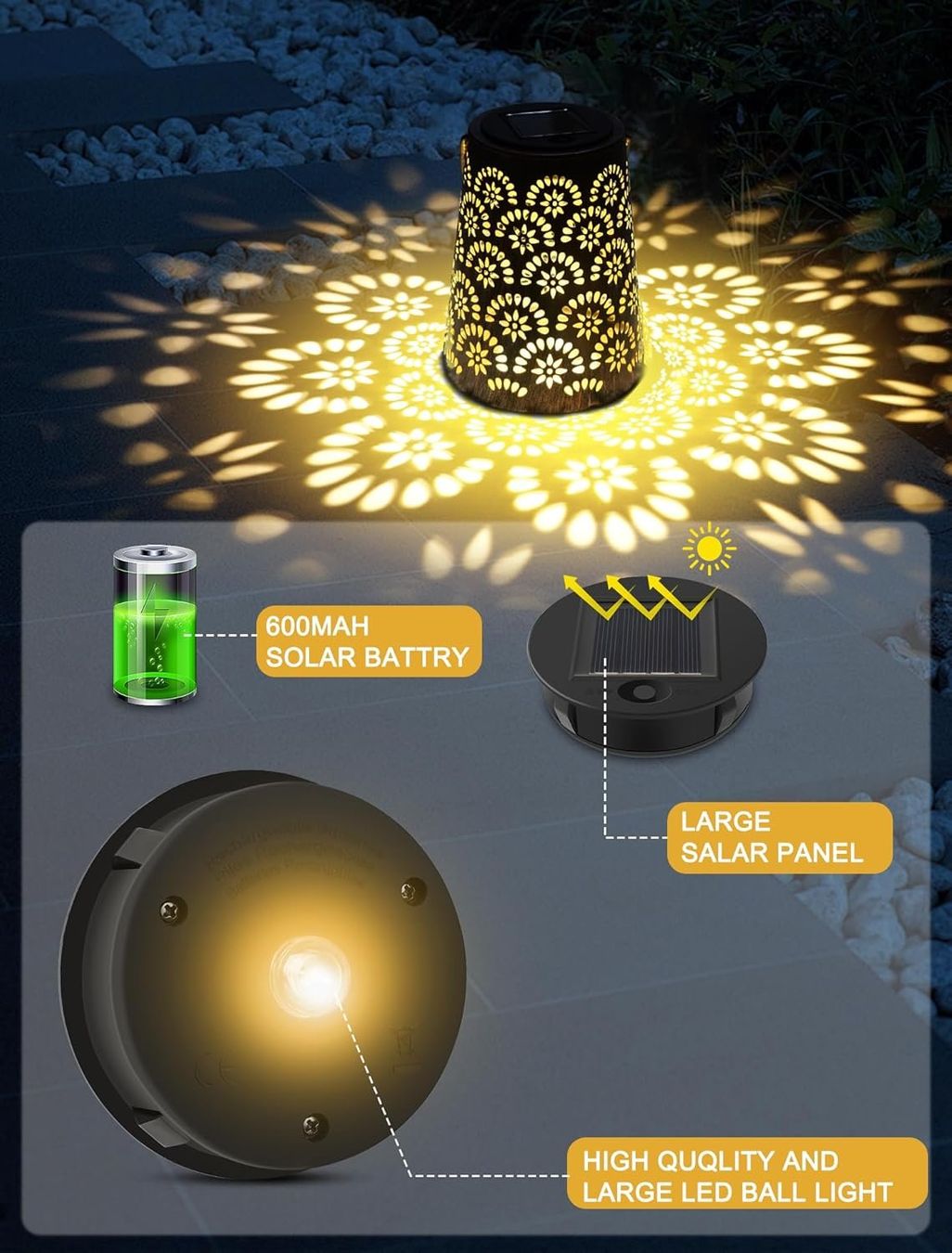 Lanterne: 2x Solar Gartenlaternen mit Musterlicht – Nuovo e nell'imballaggio originale da Nuglar venduto da SaleRitter 2
