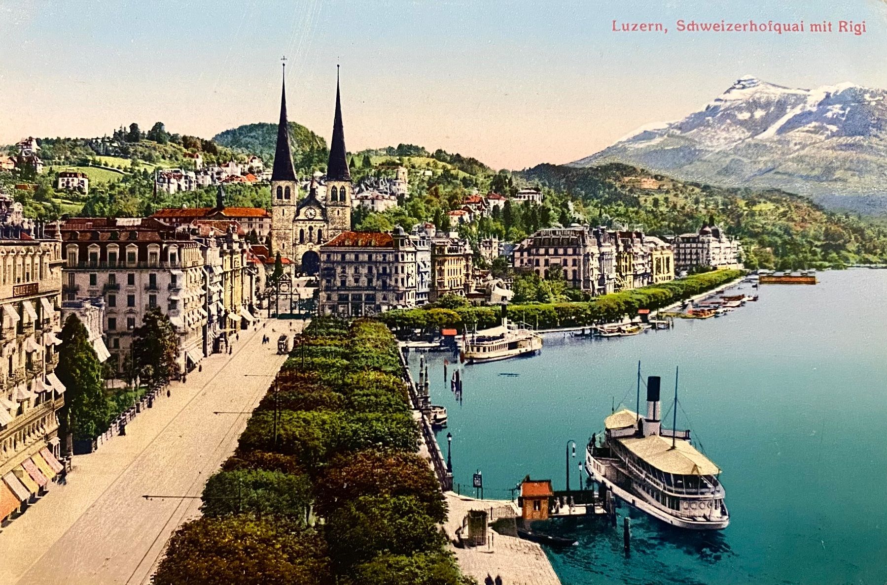 Cartoline postali: Schweizerhofquai mit Rigi & Dampfschiffe - Luzern – Usato da Root venduto da ENGLAND-TREASURES 1